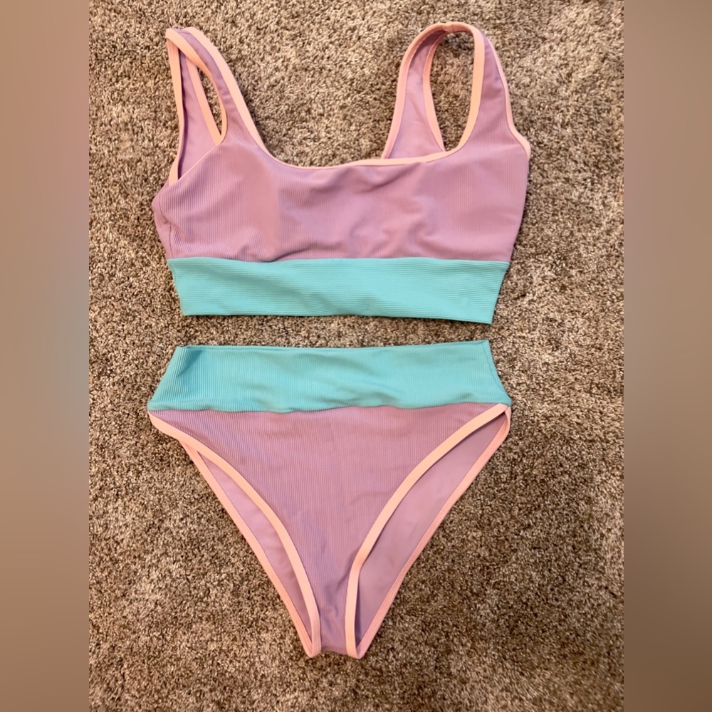 LAINSNOW womens colorblock bikini